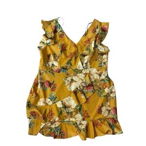 City Chic size 22 3x yellow floral dress new with tags